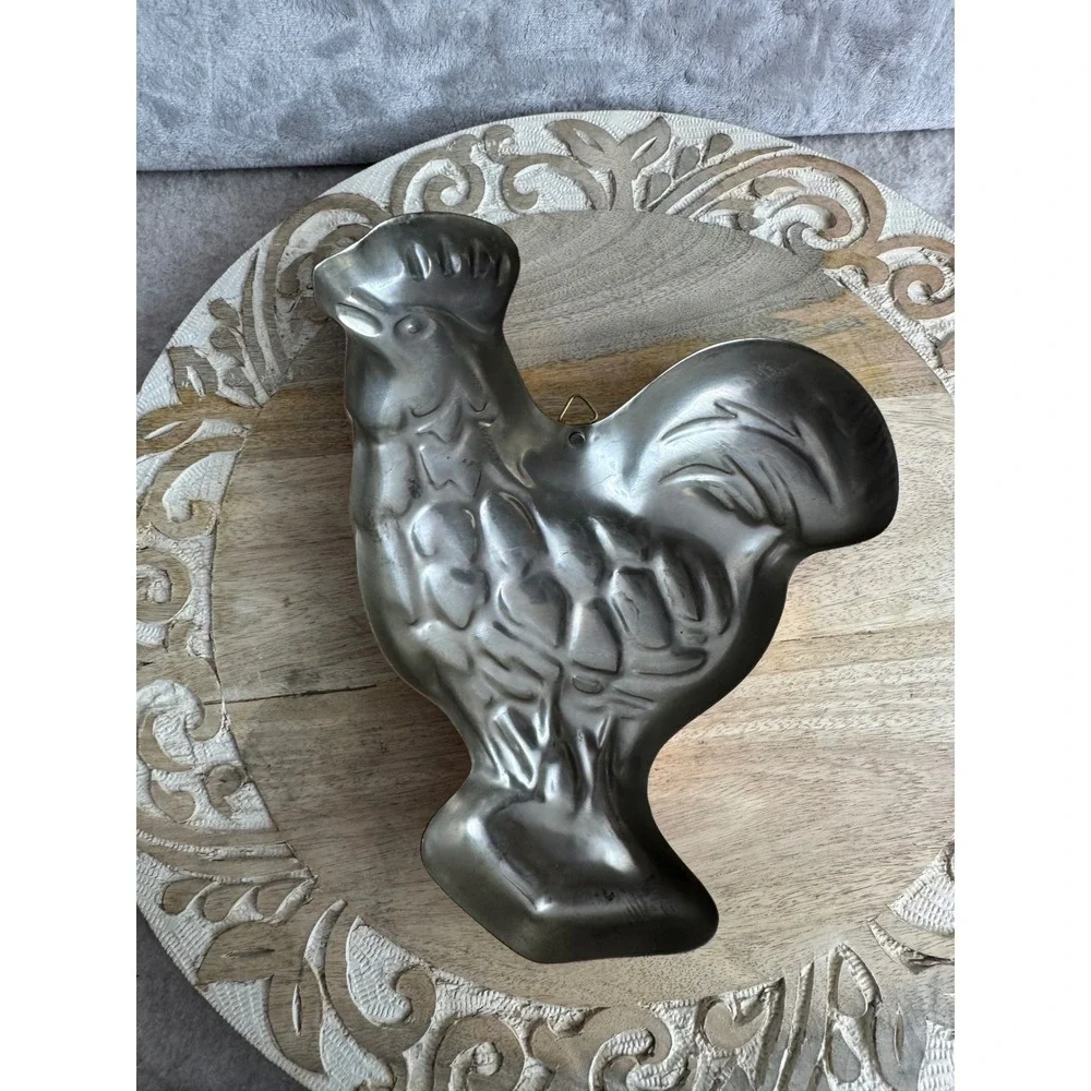 Vintage Copper Rooster‎ Mold Farmhouse Wall Decor Chicken Kitchen Baking Tin